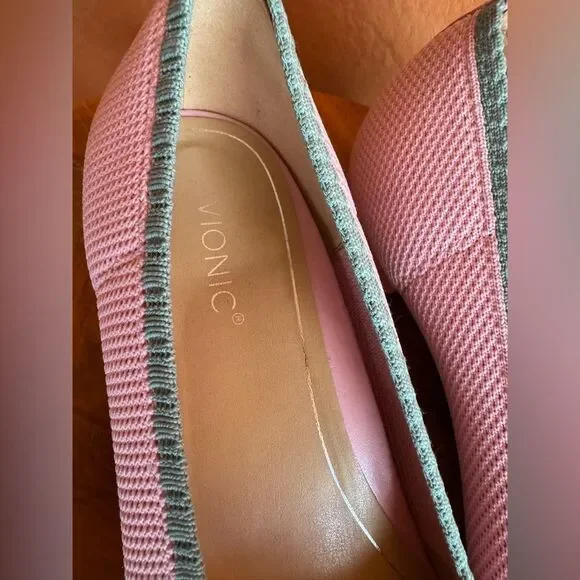 Vionic Dahlia Knit Ballet Flats Pink Teal | Comfort Shoes | Size 8.5 - Picture 3 of 7